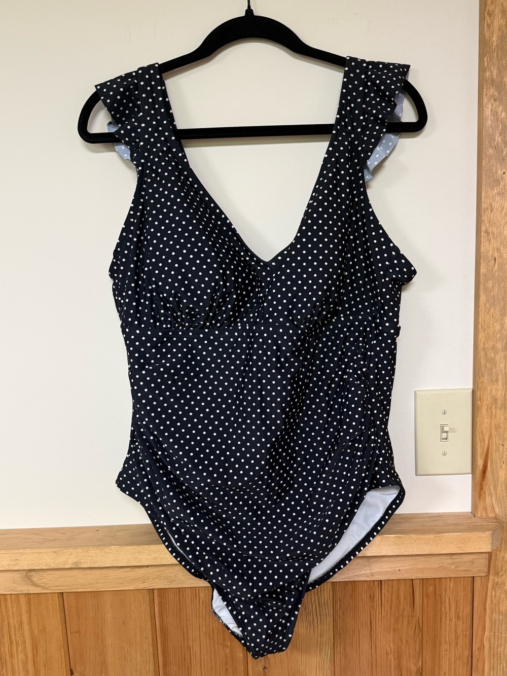 Shade & Shore Black and White Polka Dot One-Piece Swimsuit